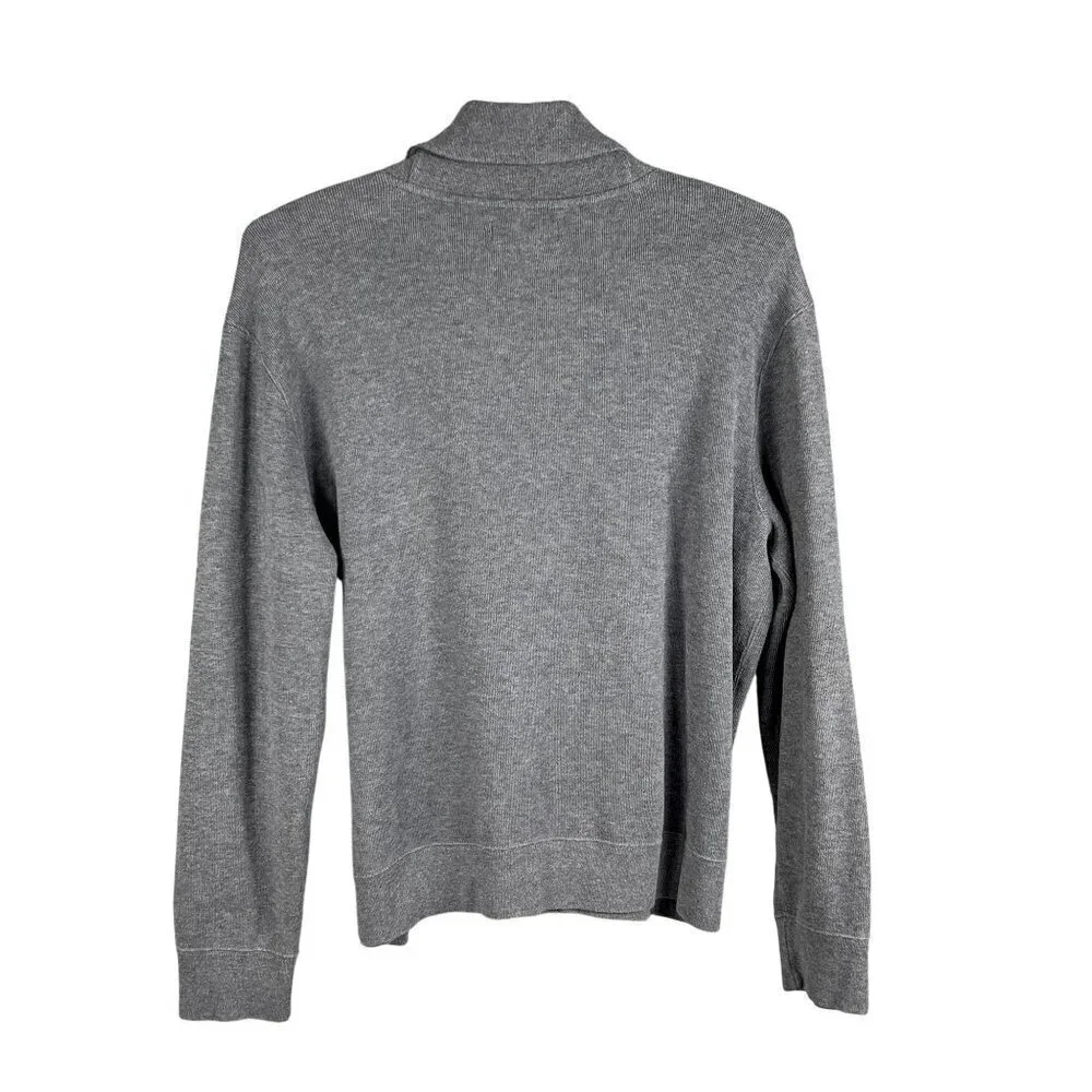 Polo Ralph Lauren Mens XL Jersey Shawl Collar Gray Pullover Sweater Quiet Luxury